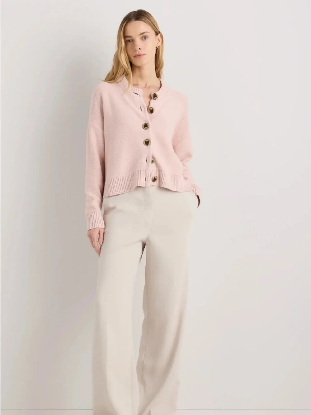 Quince 100% Organic Cotton Cropped Cardigan